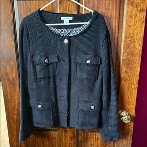 Liz Claiborne Black Textured Blazer